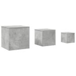 Vidaxl tables d'appoint 3 pcs gris bton bois d?ingnierie