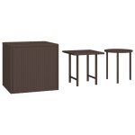 Vidaxl tables d'appoint 3 pcs marron rsine tresse