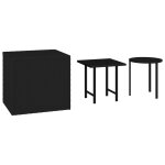 Vidaxl tables d'appoint 3 pcs noir r�sine tress�e