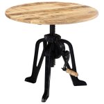 Vidaxl table d'appoint 60x(46 - 63) cm bois de manguier massif et fonte