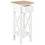 Vidaxl table d'appoint blanc 27 x 27 x 65, 5 cm bois
