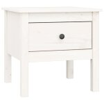 Vidaxl table d'appoint blanc 50x50x49 cm bois massif de pin