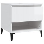 Vidaxl table d'appoint blanc brillant 50x46x50 cm bois d'ingnierie