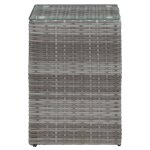 Vidaxl table d'appoint � dessus en verre gris 35x35x52 cm poly rotin