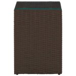 Vidaxl table d'appoint dessus verre marron 35x35x52 cm rsine tresse