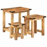Vidaxl tables d'appoint gigognes 3 pcs bois de manguier massif brut Vidaxl tables d'appoint gigognes 3 pcs bois de manguier massif brut