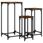 Vidaxl tables d?appoint gigognes 3 pcs chêne fumé bois d'ingénierie Vidaxl tables d?appoint gigognes 3 pcs chêne fumé bois d'ingénierie
