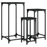 Vidaxl tables d?appoint gigognes 3 pcs noir bois d'ingnierie