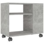 Vidaxl table d'appoint gris b�ton 70x35x60, 5 cm bois d'ing�nierie