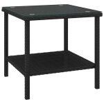 Vidaxl table d'appoint noir 45x45x45 cm poly rotin et verre trempé Vidaxl table d'appoint noir 45x45x45 cm poly rotin et verre trempé