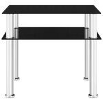 Vidaxl table d'appoint noir 45x50x45 cm verre tremp