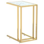 Vidaxl table d'appoint ordinateur marbre blanc 50x35x65cm verre tremp