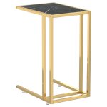 Vidaxl table d'appoint ordinateur marbre noir 50x35x65 cm verre tremp
