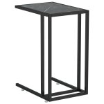 Vidaxl table d'appoint ordinateur marbre noir 50x35x65 cm verre tremp