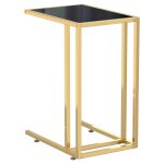 Vidaxl table d'appoint pour ordinateur noir 50x35x65 cm verre tremp�