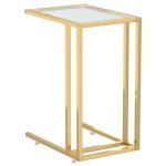 Vidaxl table d'appoint ordinateur transparent 50x35x65 cm verre tremp�