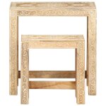 Vidaxl tables d'appoint peintes � la main 2pcs bois de manguier solide