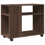 Vidaxl table d'appoint avec roues chêne marron bois d'ingénierie Vidaxl table d'appoint avec roues chêne marron bois d'ingénierie