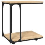 Vidaxl table d'appoint � roues ch�ne sonoma 50x35x55, 5 cm