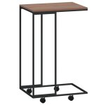 Vidaxl table d'appoint avec roues noir 40x30x63, 5 cm bois d'ing�nierie
