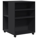 Vidaxl table d'appoint avec roues noir 55x60x78 cm bois d'ingénierie Vidaxl table d'appoint avec roues noir 55x60x78 cm bois d'ingénierie
