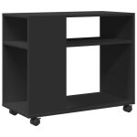 Vidaxl table d'appoint avec roues noir 70x35x60 cm bois d'ingénierie Vidaxl table d'appoint avec roues noir 70x35x60 cm bois d'ingénierie