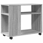 Vidaxl table d'appoint avec roues sonoma gris bois d'ingénierie Vidaxl table d'appoint avec roues sonoma gris bois d'ingénierie
