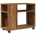 Vidaxl table d'appoint avec roues vieux bois bois d'ingénierie Vidaxl table d'appoint avec roues vieux bois bois d'ingénierie