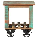Vidaxl table d'appoint avec roulettes 40x40x42 cm bois de rcupration