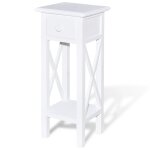 Vidaxl table d'appoint avec tiroir blanc Vidaxl table d'appoint avec tiroir blanc