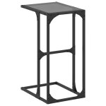 Vidaxl table d'appoint avec verre noir 40x30x61, 5 cm acier