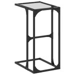 Vidaxl table d'appoint avec verre transparent 40x30x61, 5 cm acier