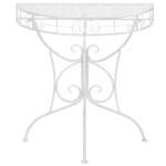 Vidaxl table d'appoint vintage demi - ronde métal 72x36x74 cm argenté Vidaxl table d'appoint vintage demi - ronde métal 72x36x74 cm argenté