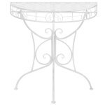 Vidaxl table d'appoint vintage demi - ronde m�tal 72x36x74 cm argent�