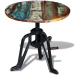 Vidaxl table auxiliaire bois de r�cup�ration massif fonte 60x(42 - 63)cm