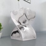 Vidaxl table auxiliaire / tabouret forme torsad�e aluminium argent�