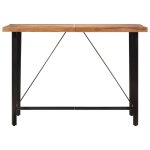 Vidaxl table de bar 150x70x107 cm bois massif d'acacia et fer