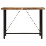 Vidaxl table de bar 150x70x107 cm bois massif de manguier et fer