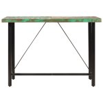Vidaxl table de bar 150x70x107 cm bois massif de r�cup�ration et fer