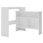 Vidaxl table de bar avec 2 dessus de table blanc 130x40x120 cm