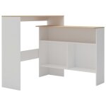 Vidaxl table de bar avec 2 dessus de table blanc et ch�ne 130x40x120cm