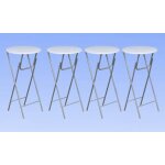 Vidaxl table de bar 4 pcs avec dessus de table en mdf blanc