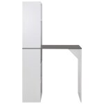 Vidaxl table de bar avec armoire blanc 115x59x200 cm