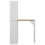 Vidaxl table de bar avec armoire blanc 115x59x200 cm
