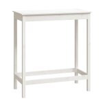 Vidaxl table de bar blanc 100x50x110 cm bois massif de pin