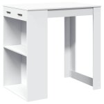 Vidaxl table de bar blanc 102x70x103, 5 cm bois d'ingnierie