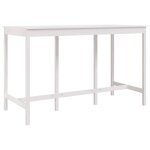 Vidaxl table de bar blanc 180x80x110 cm bois massif de pin