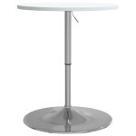Vidaxl table de bar blanc 60x60x90cm bois d'ingnierie et acier chrom
