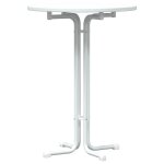 Vidaxl table de bar blanc �80x110 cm bois d'ing�nierie et acier