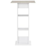 Vidaxl table de bar blanc et b�ton 60x60x110 cm